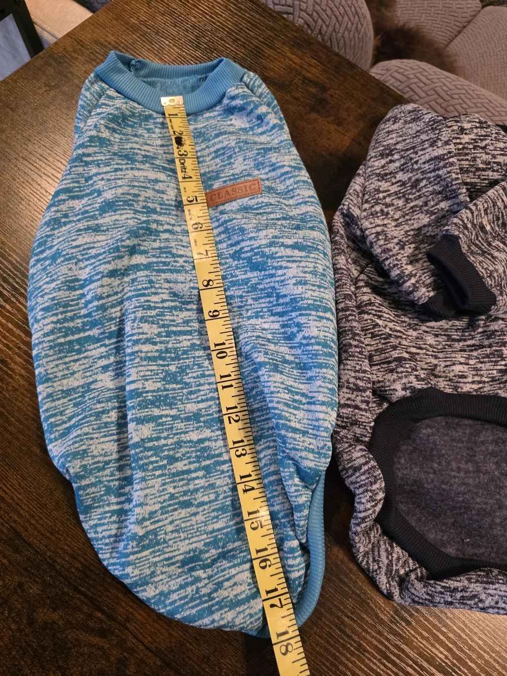 Two New Dog Shirt/fleece - Navy Blue Heather & Teal Heather